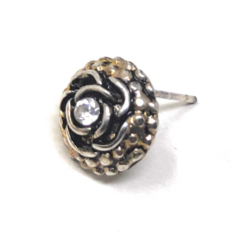 Anokhi Ada Metal Stud Earrings for Girls and Women (Silver)-AG-33