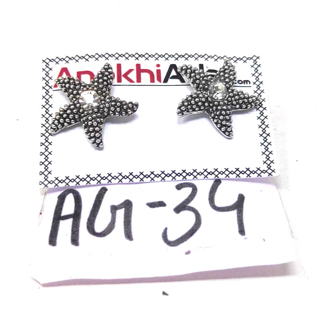 Anokhi Ada Metal Stud Earrings for Girls and Women (Silver)-AG-34