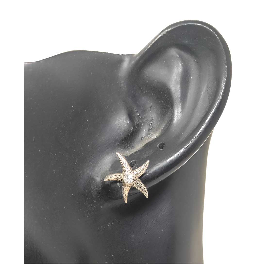 Anokhi Ada Metal Stud Earrings for Girls and Women (Silver)-AG-35