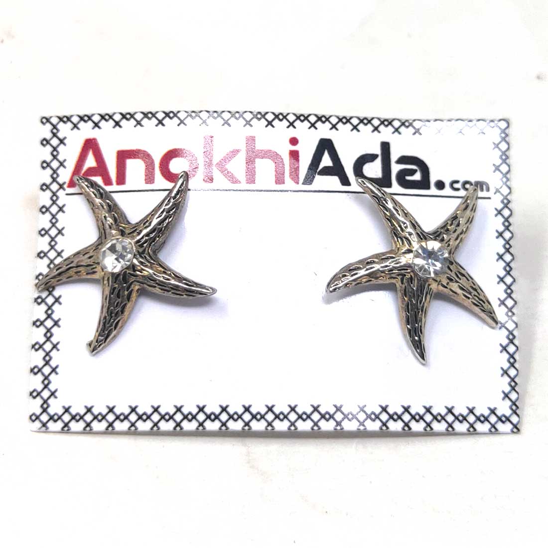 Anokhi Ada Metal Stud Earrings for Girls and Women (Silver)-AG-35