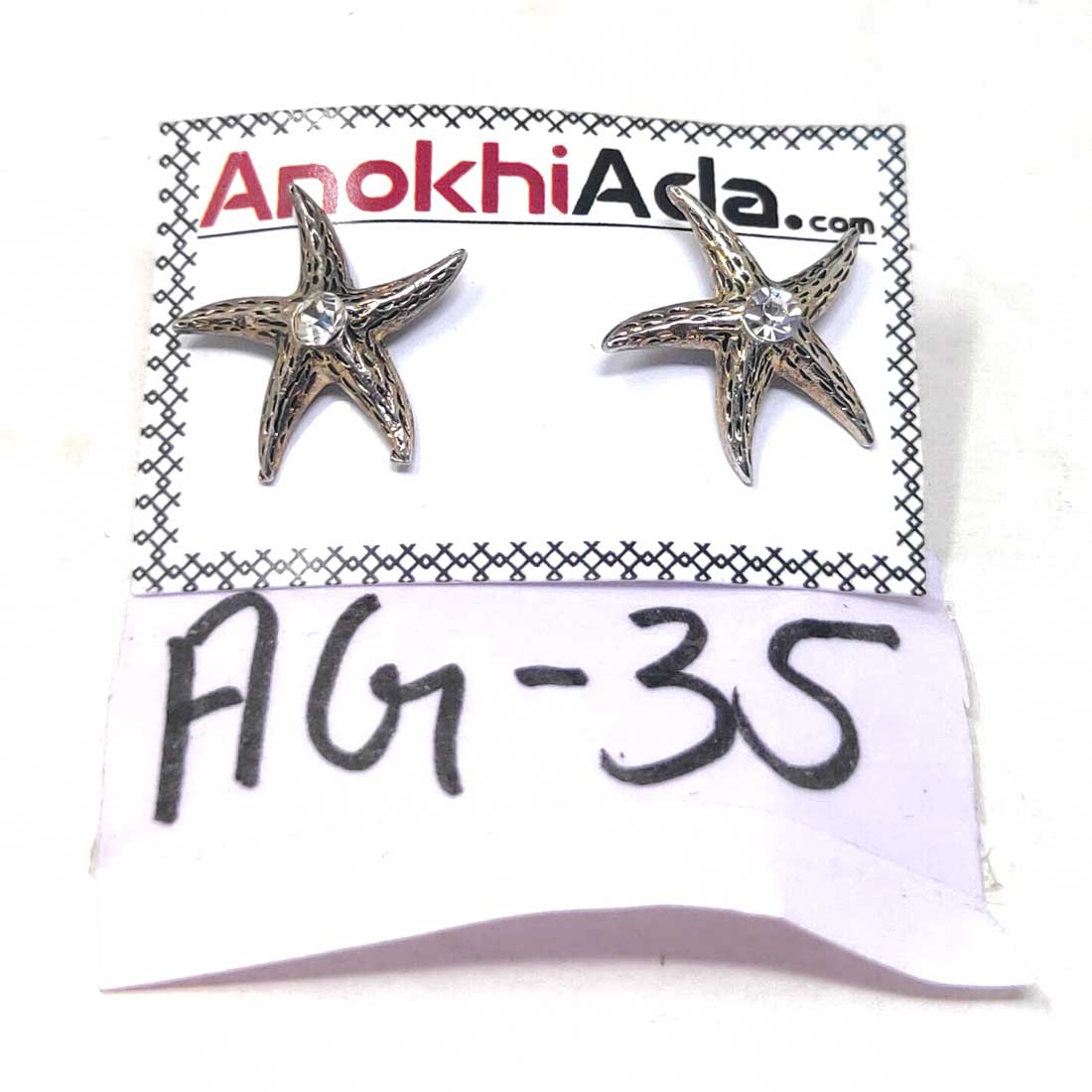 Anokhi Ada Metal Stud Earrings for Girls and Women (Silver)-AG-35