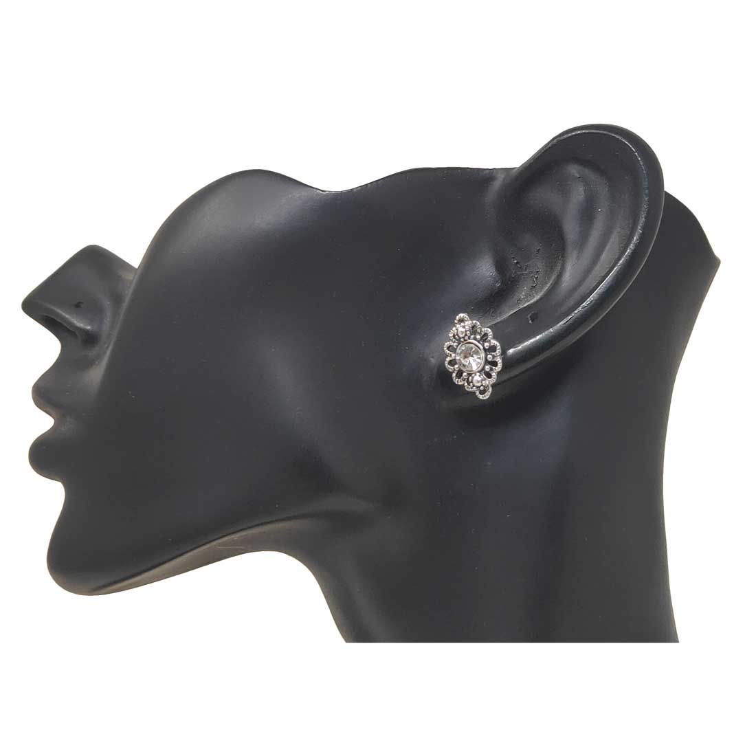 Anokhi Ada Metal Stud Earrings for Girls and Women  (Silver)-AG-36