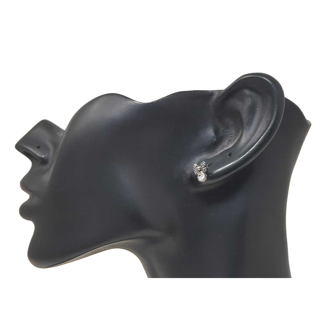 Anokhi Ada Metal Stud Earrings for Girls and Women (Silver)-AG-37