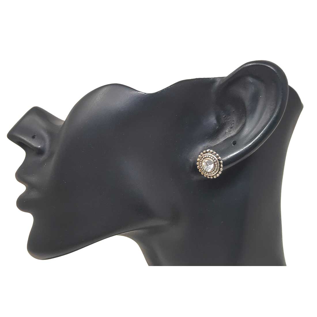 Anokhi Ada Metal Stud Earrings for Girls and Women (Silver)-AG-38