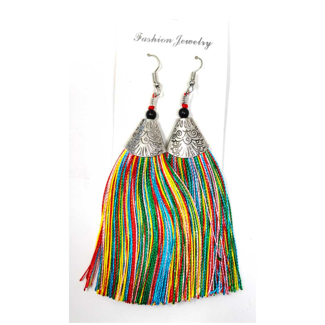 Anokhi Ada Metal Dangle Earrings with Tassel for Girls and Women (Multi colour)-AH-03
