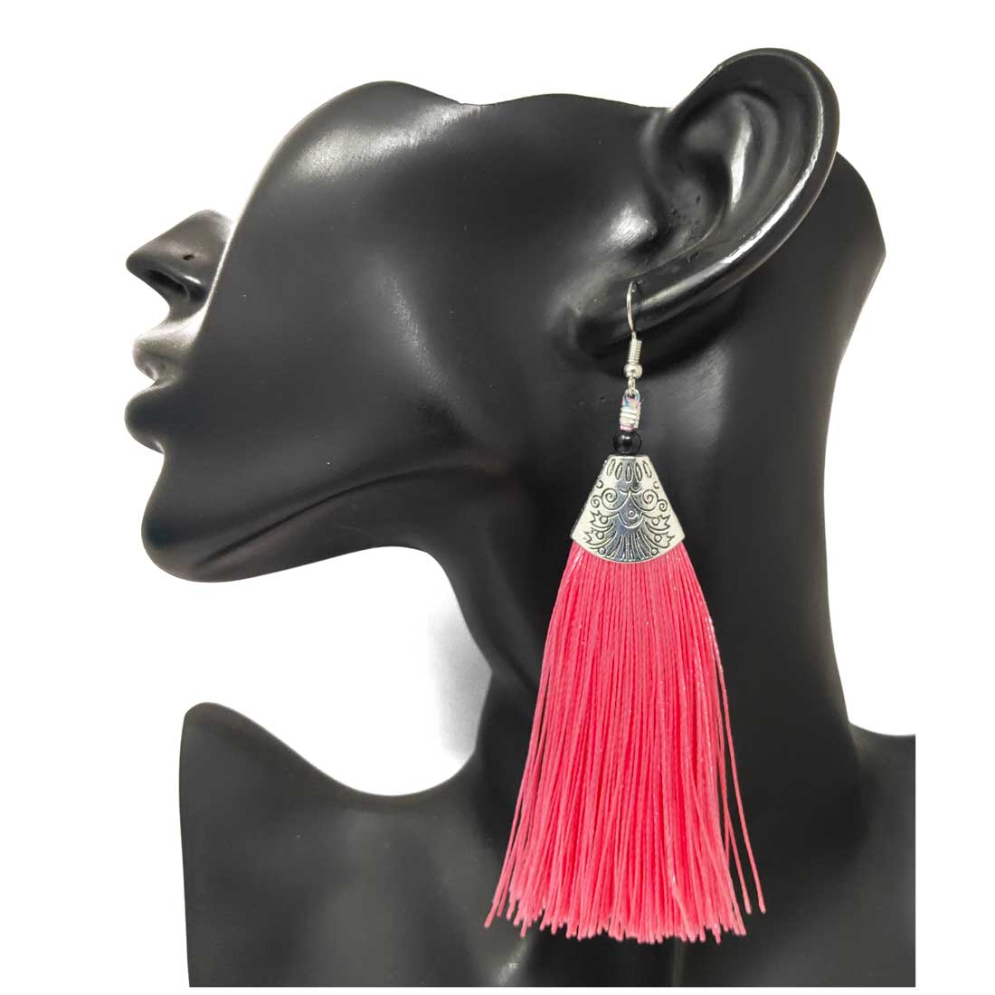 Anokhi Ada Metal Dangle Earrings with Tassel for Girls and Women  (Light Pink)-AH-09