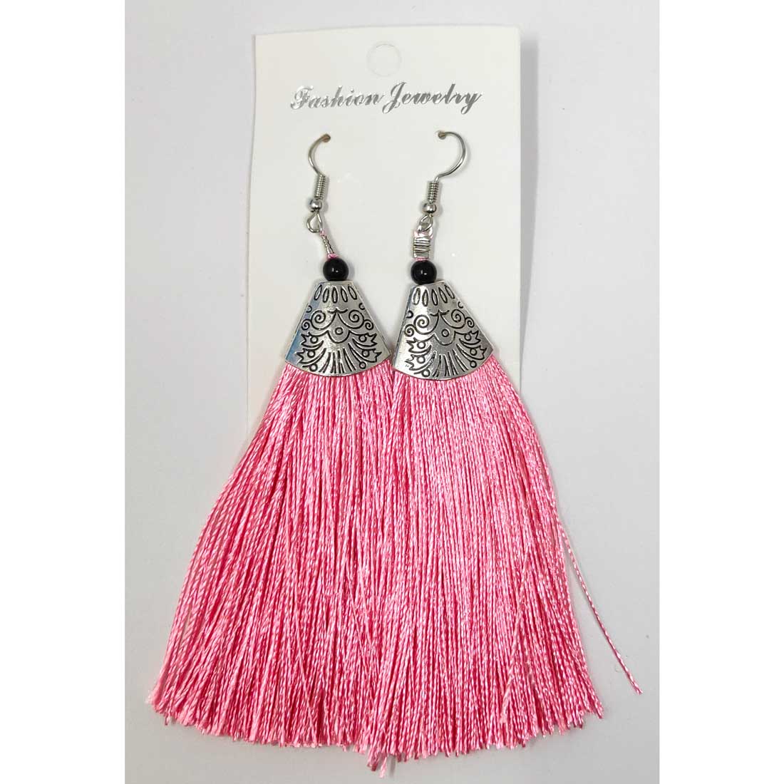 Anokhi Ada Metal Dangle Earrings with Tassel for Girls and Women  (Light Pink)-AH-09