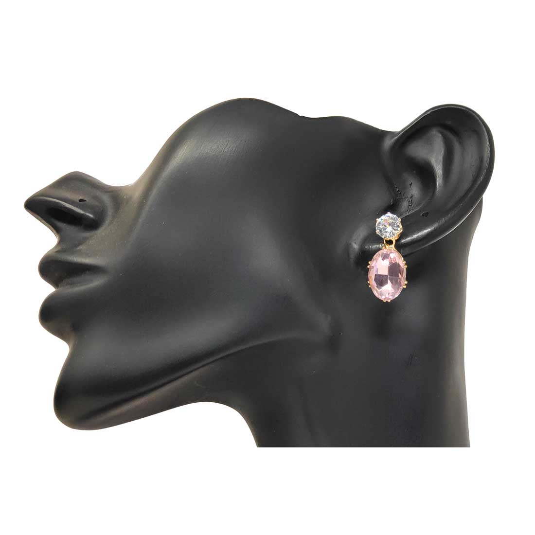 Anokhi Ada Metal Drop and Dangle Earrings for Girls and Women (Light Pink)-AK-06