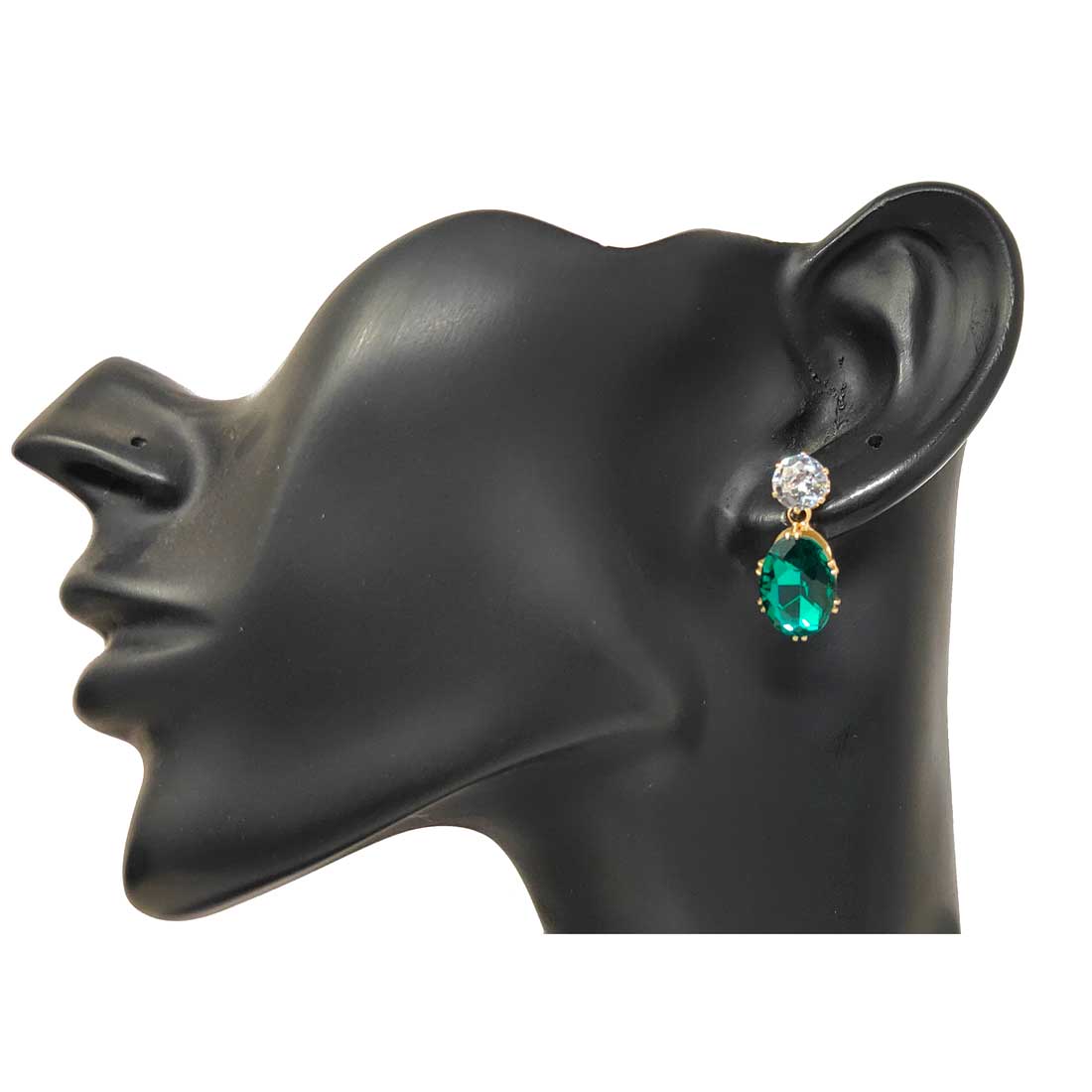 Anokhi Ada Metal Drop and Dangle Earrings for Girls and Women (Green)-AK-08