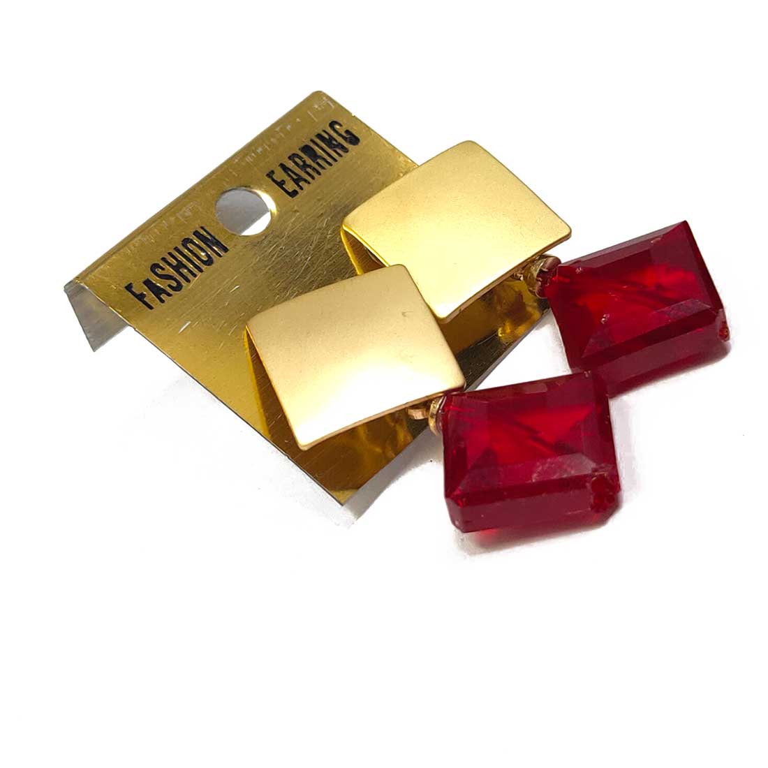 Anokhi Ada Metal Drop and Dangle Earrings for Girls and Women (Red)-AK-11