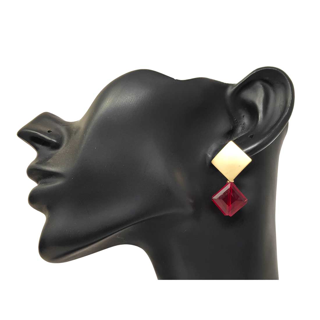 Anokhi Ada Metal Drop and Dangle Earrings for Girls and Women (Red)-AK-11