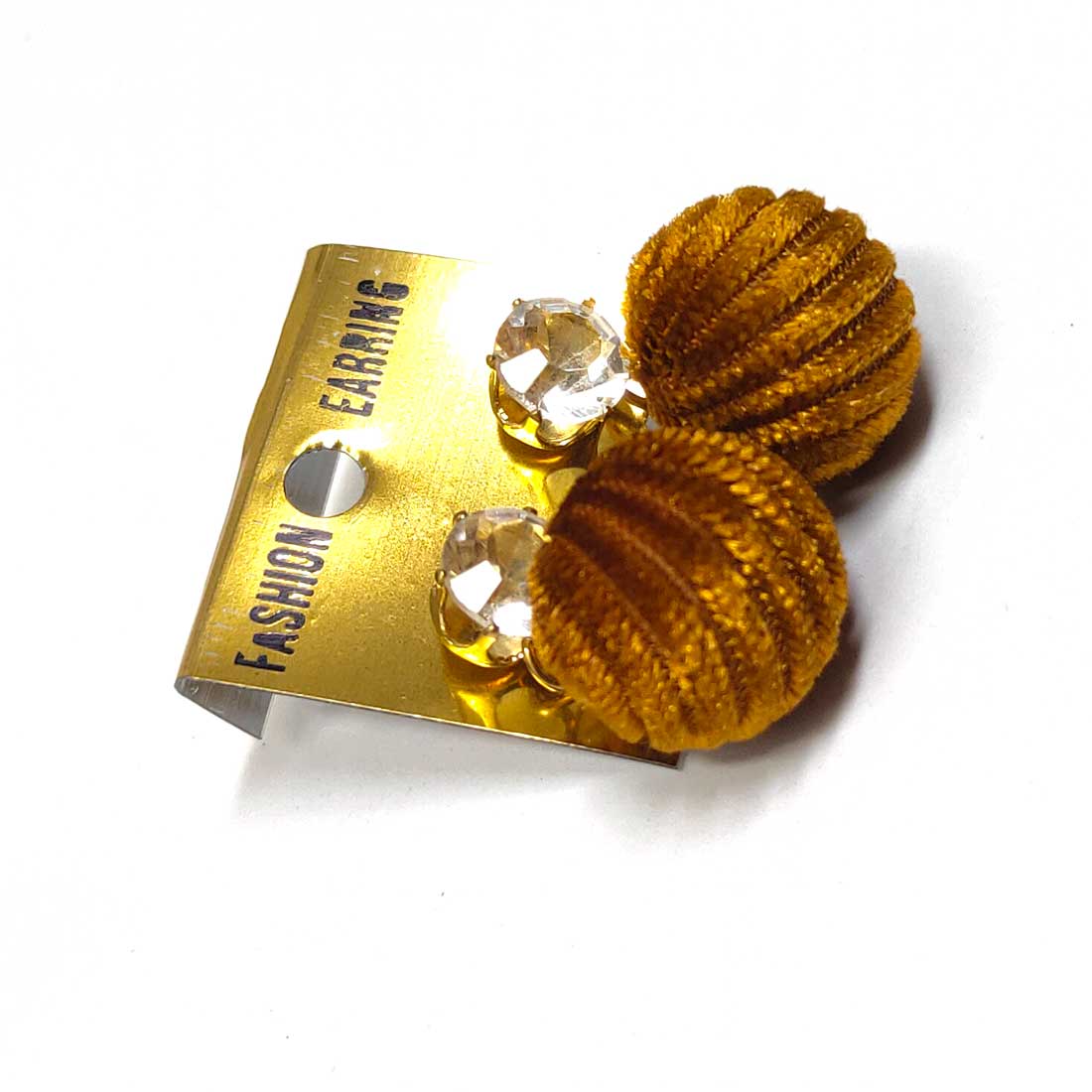 Anokhi Ada Metal and Velvet Drop and Dangle Earrings for Girls and Women (Tawny Brown)-AK-19