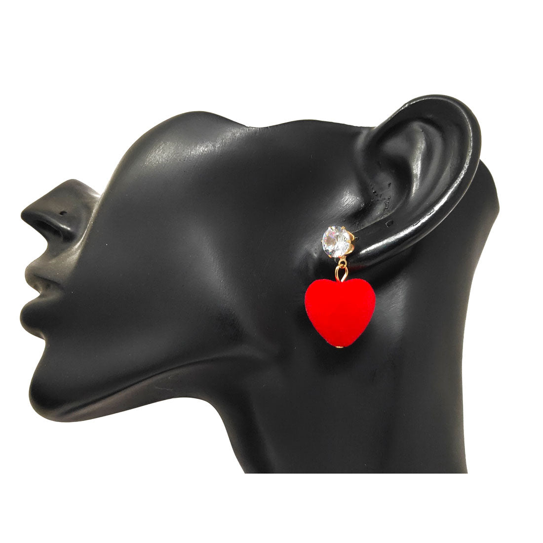 Anokhi Ada Metal and Velvet Drop and Dangle Earrings for Girls and Women (Red)-AK-22