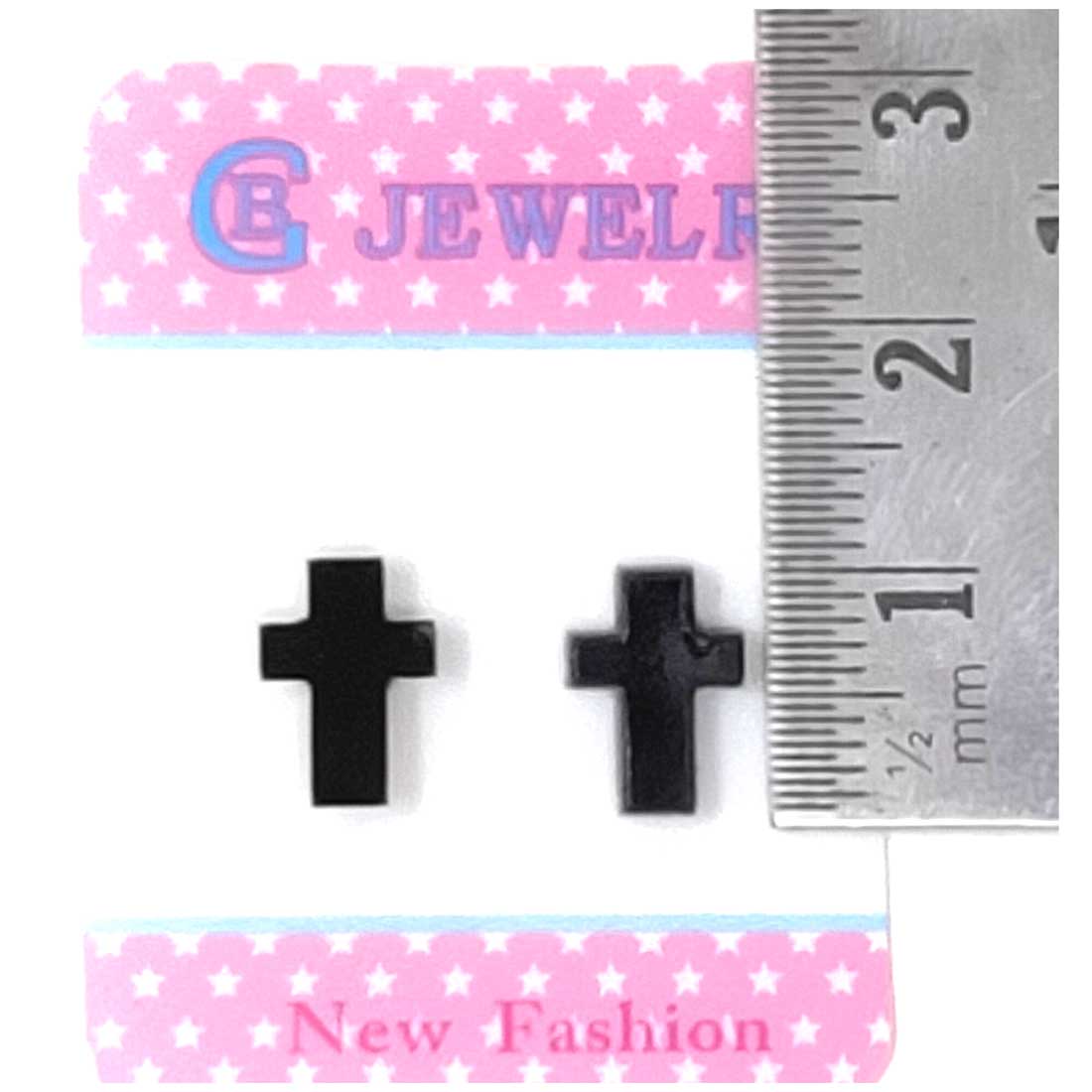 Anokhi Ada Plastic Magnetic Stud Earrings for both Girls and Boys (Black)-AL-10