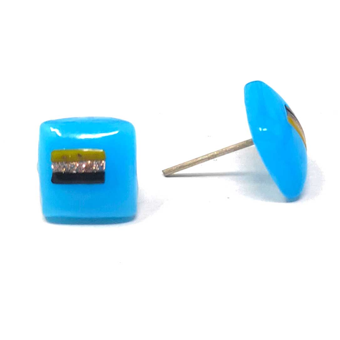 Anokhi Ada Glass Stud Earrings for Girls and Women (Sky Blue )-AM-01
