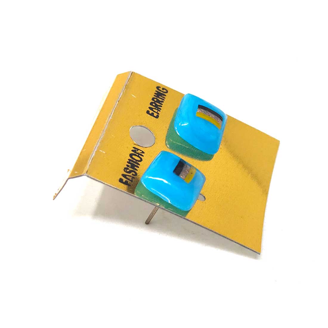 Anokhi Ada Glass Stud Earrings for Girls and Women (Sky Blue )-AM-01
