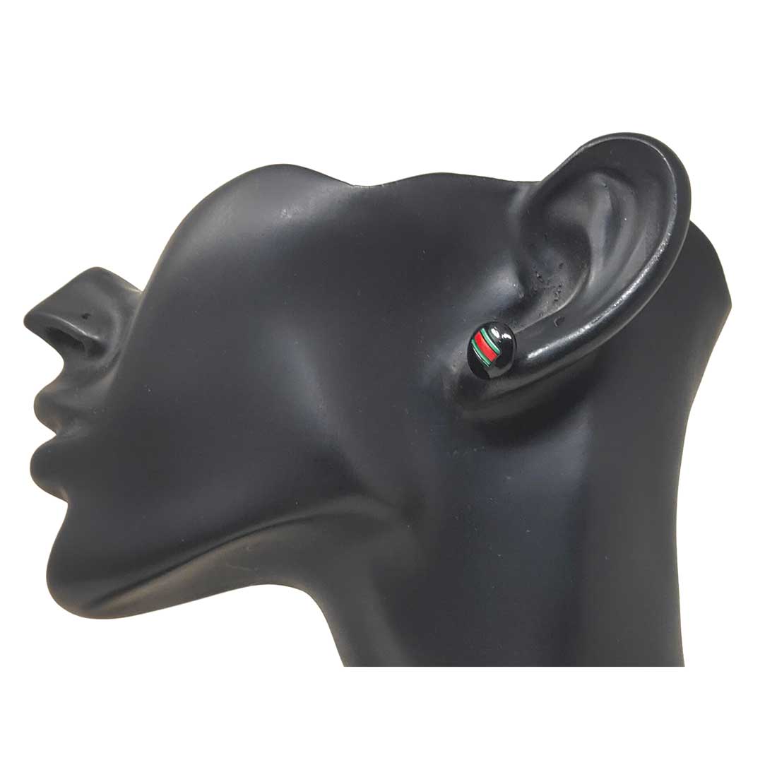 Anokhi Ada Glass Stud Earrings for Girls and Women (Black)-AM-04