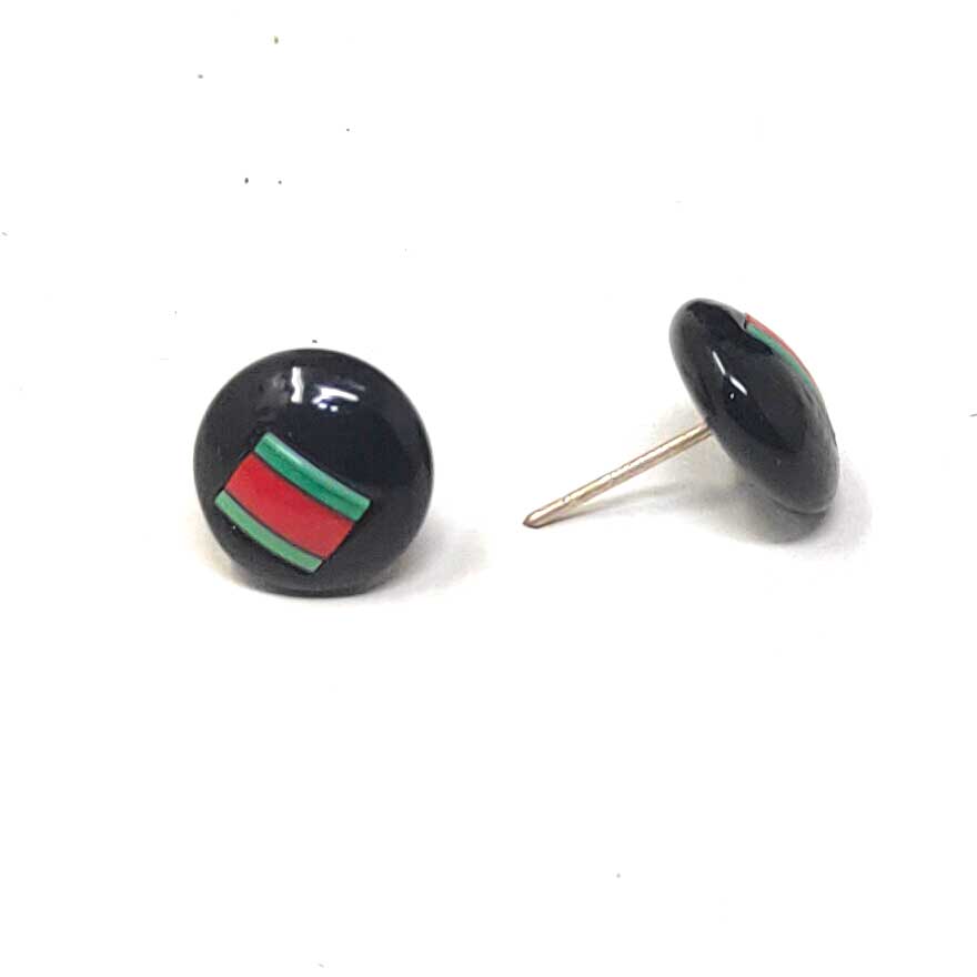 Anokhi Ada Glass Stud Earrings for Girls and Women (Black)-AM-04
