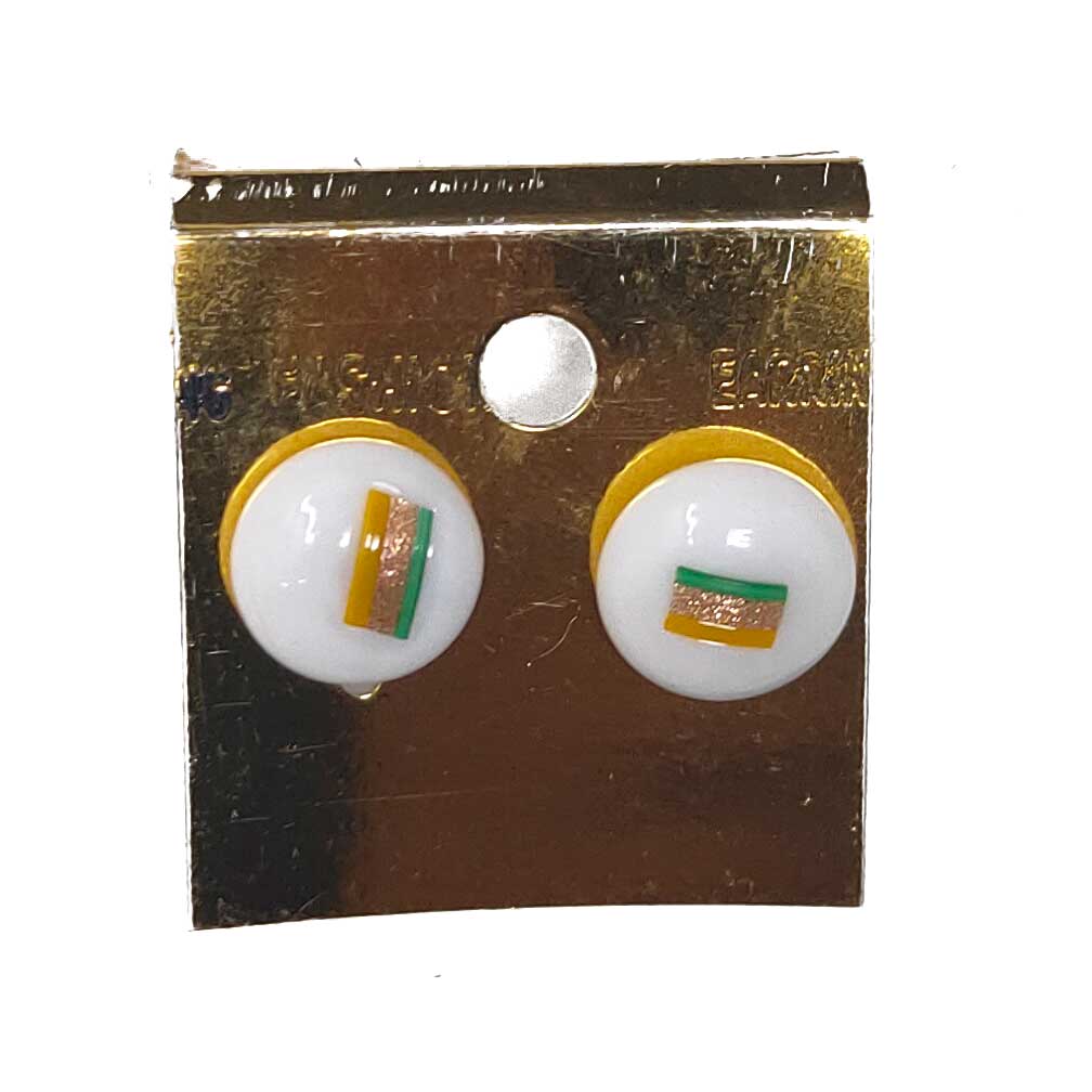 Anokhi Ada Glass Stud Earrings for Girls and Women (White)-AM-06