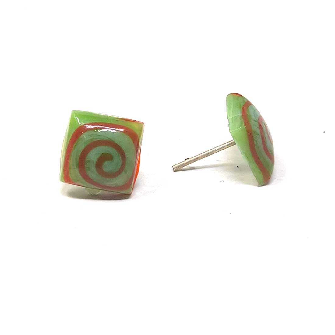Anokhi Ada Glass Stud Earrings for Girls and Women (Green)-AM-10