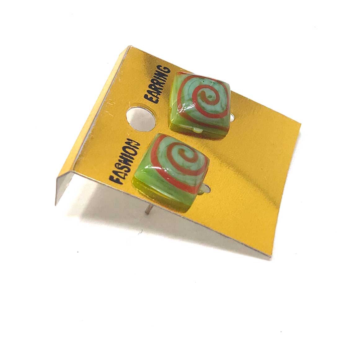 Anokhi Ada Glass Stud Earrings for Girls and Women (Green)-AM-10