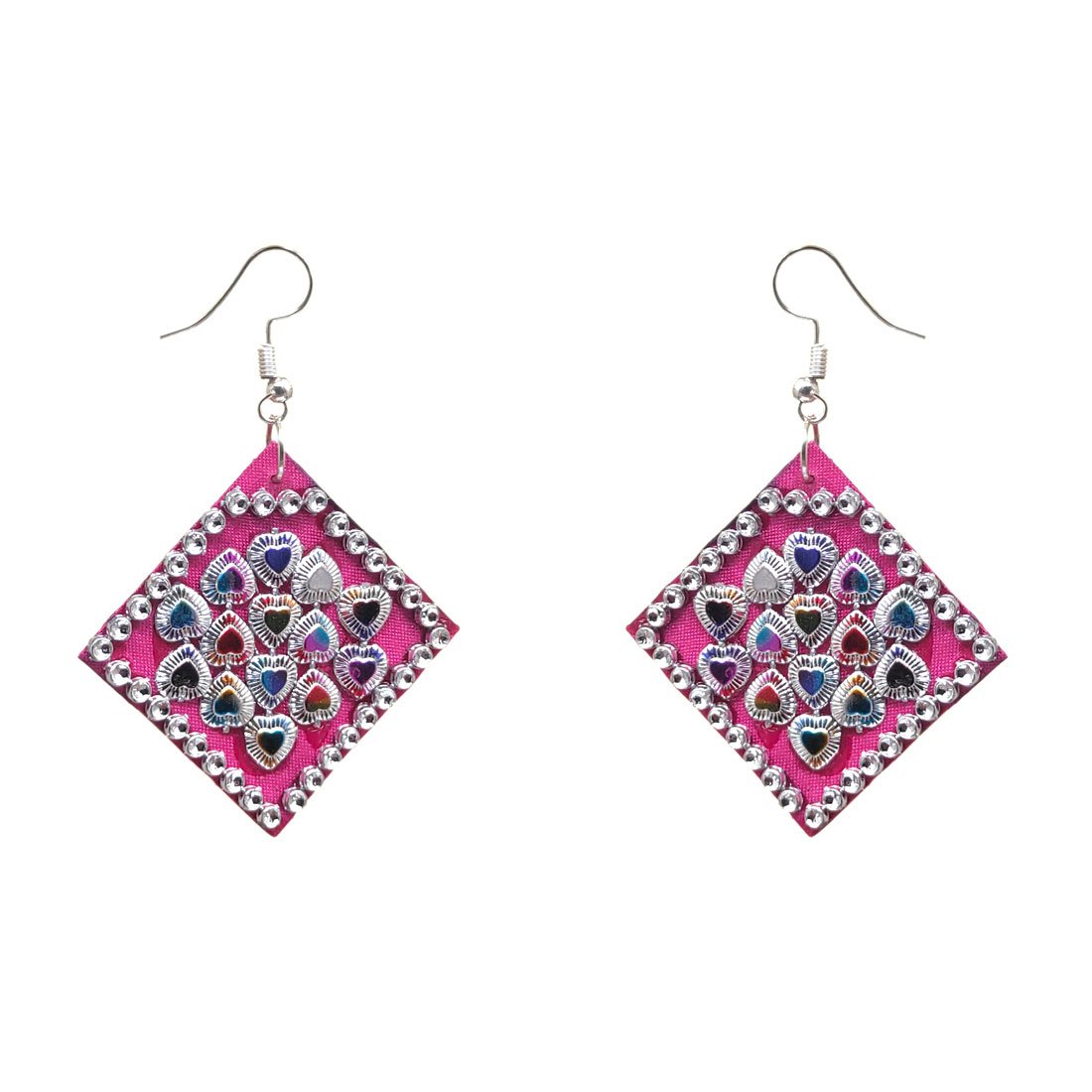 Anokhi Ada Dark Pink Handmade Fabric Earring for Girls and Women (AN-12) - Anokhiada.com