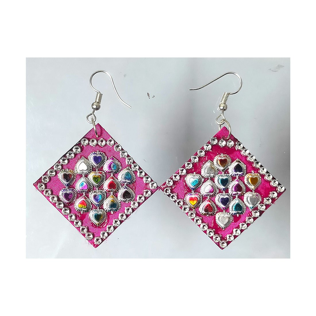 Anokhi Ada Dark Pink Handmade Fabric Earring for Girls and Women (AN-12) - Anokhiada.com