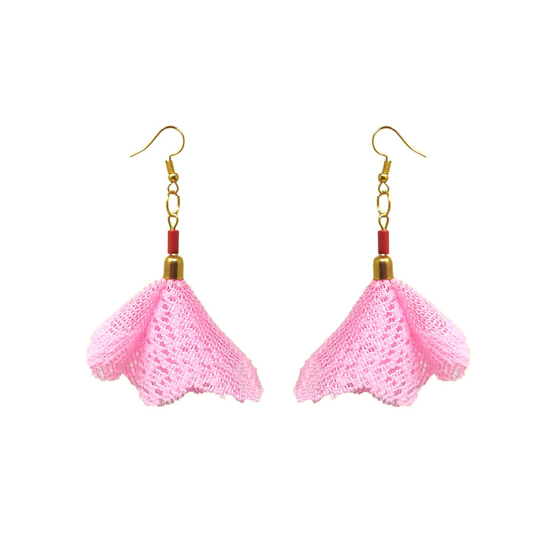 Anokhi Ada Pink Handmade Fabric Earring for Girls and Women (AN-16)