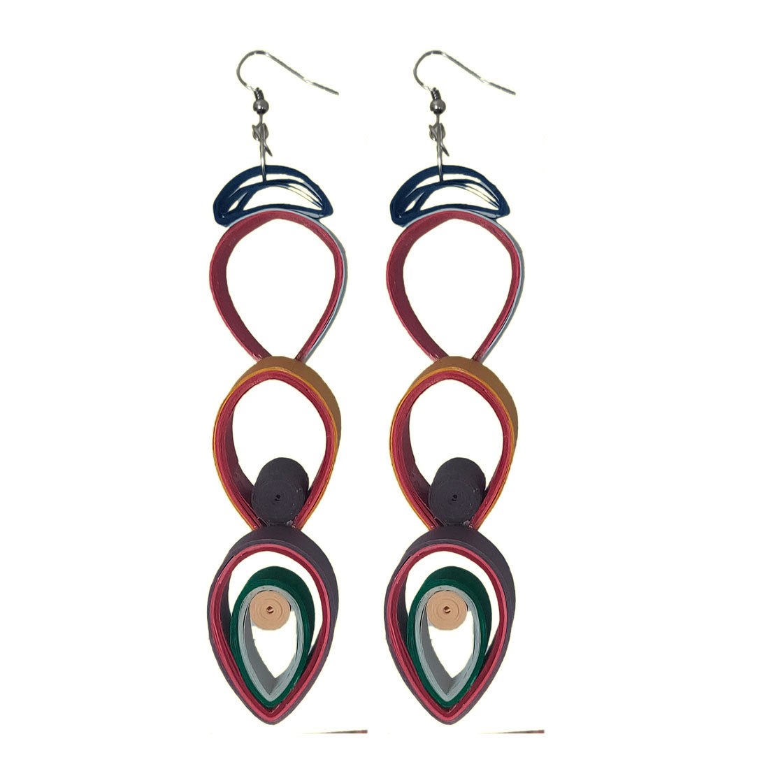 Anokhi Ada Multi-Colour Handmade Quilling Paper Earring for Girls and Women (AN-04) - Anokhiada.com