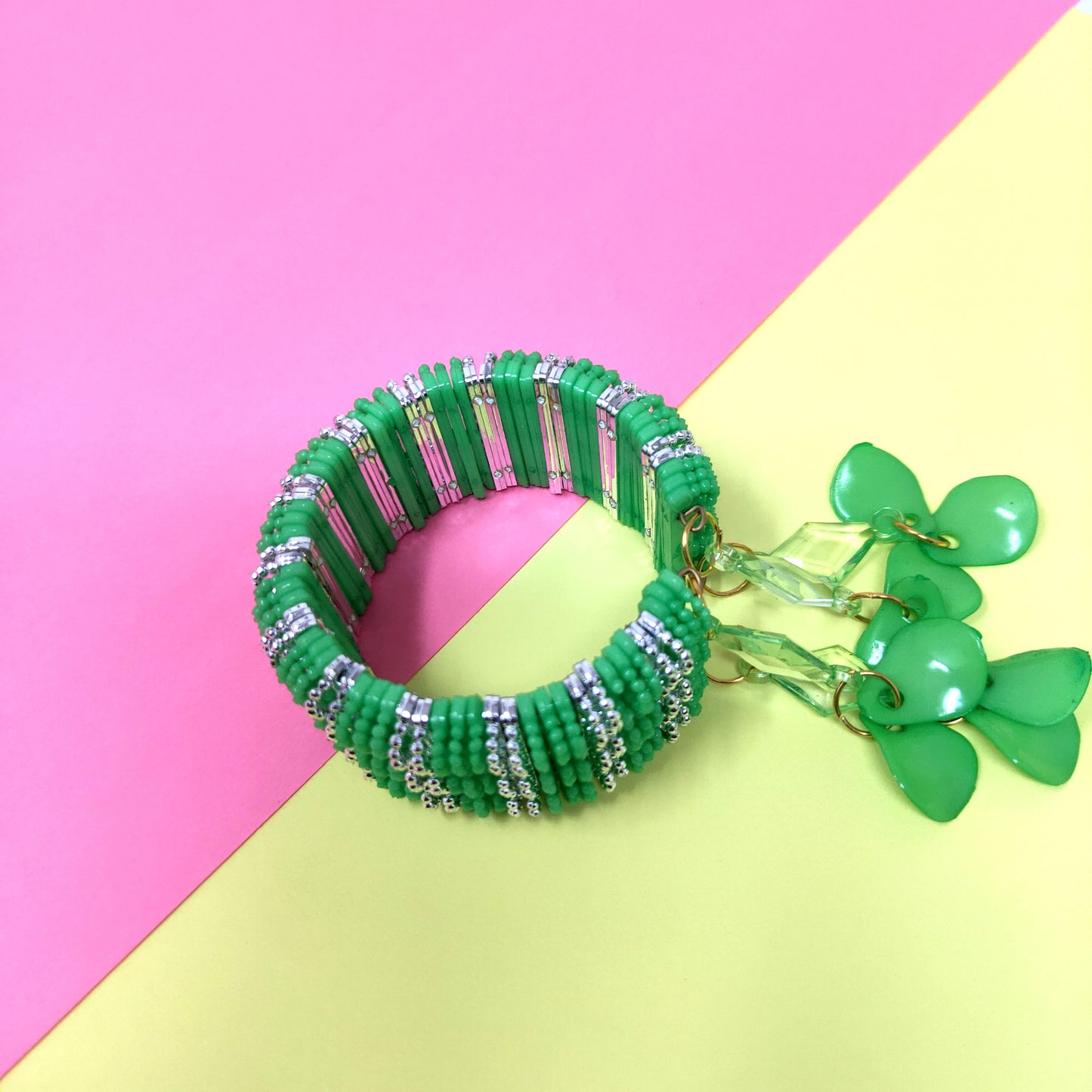 Anokhi Ada Plastic Beads Stylish Latkan Cuff Bangle Bracelet for Kids and Girls (AO-11 Bracelet)