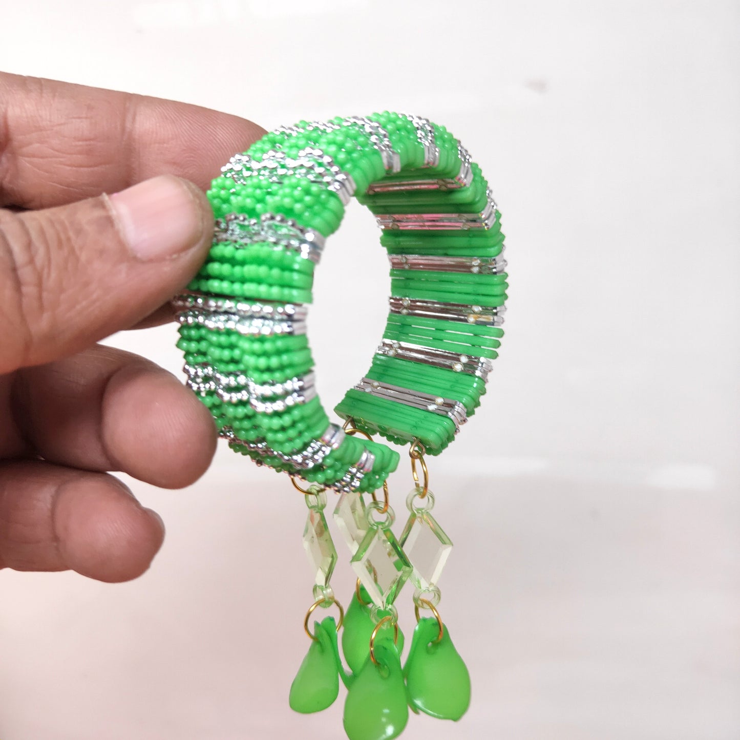 Anokhi Ada Plastic Beads Stylish Latkan Cuff Bangle Bracelet for Kids and Girls (AO-11 Bracelet)