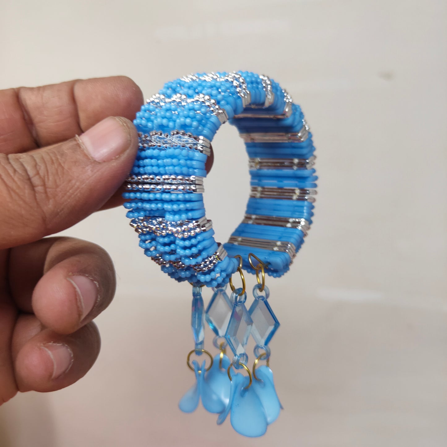 Anokhi Ada Plastic Beads Stylish Latkan Cuff Bangle Bracelet for Kids and Girls (AO-12 Bracelet)