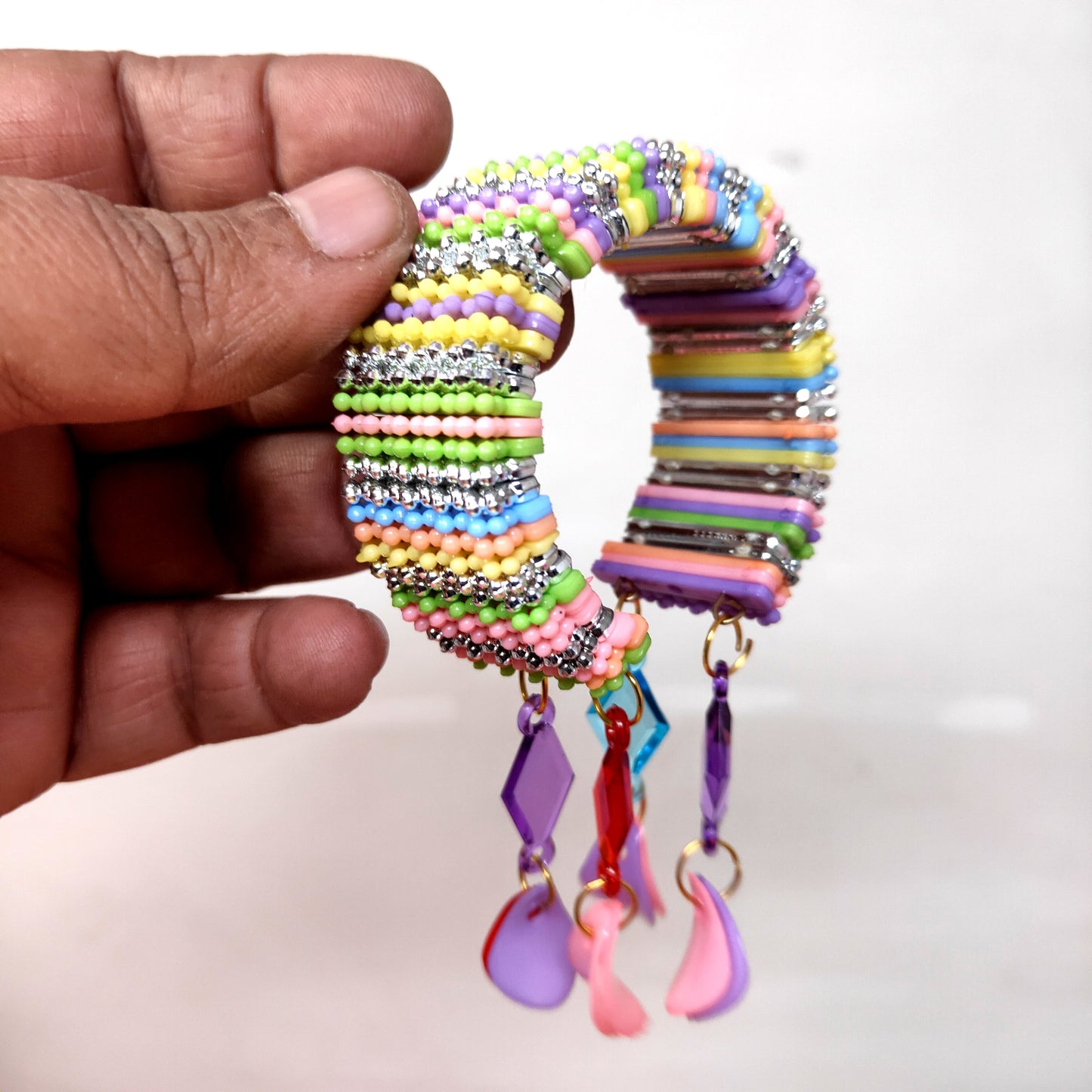 Anokhi Ada Plastic Beads Stylish Latkan Cuff Bangle Bracelet for Kids and Girls (AO-13 Bracelet)
