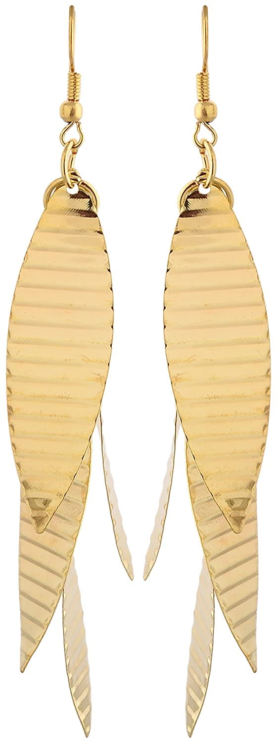 Anokhi Ada Golden Metal Drop and Dangle Earrings for Girls-AP-53