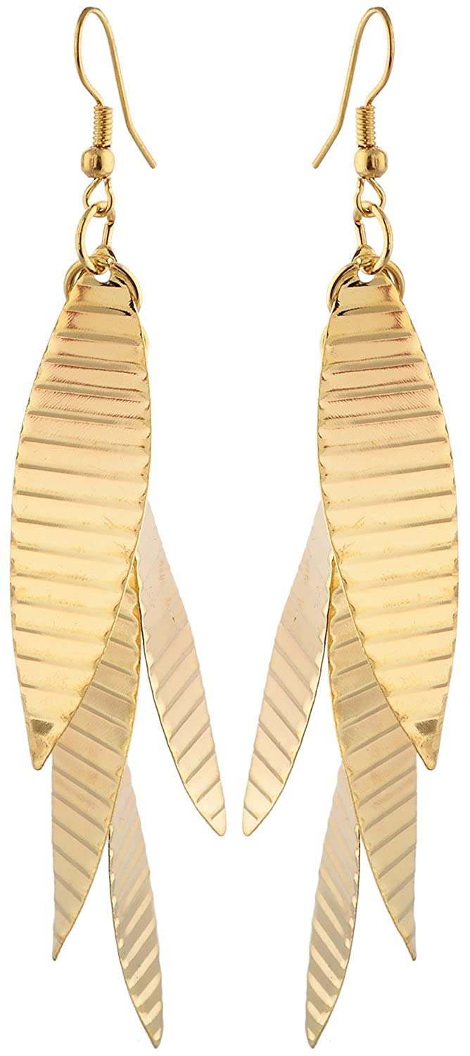 Anokhi Ada Golden Metal Drop and Dangle Earrings for Girls-AP-53