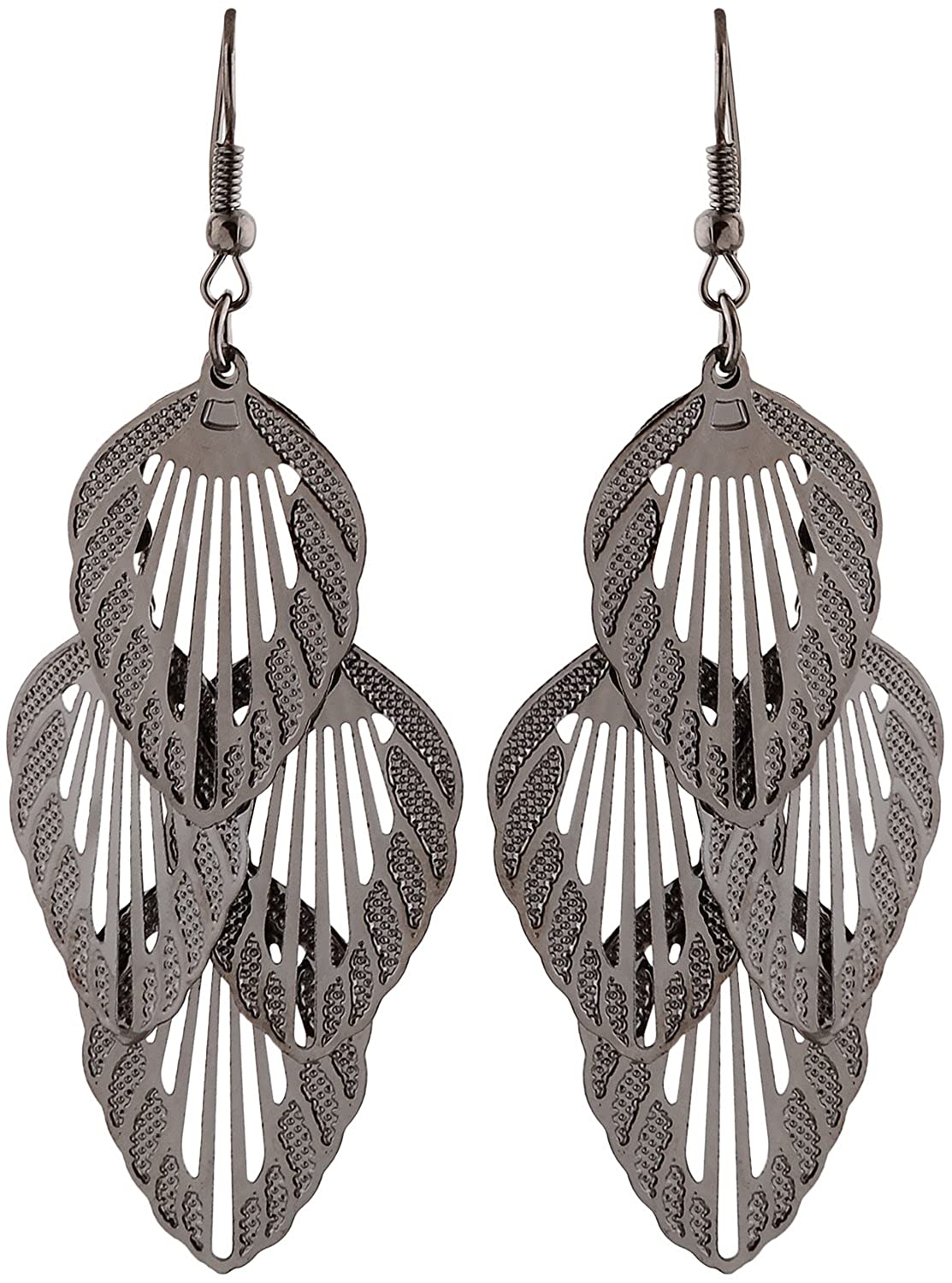 Anokhi Ada Silver Metal Drop and Dangle Earrings for Girls-AP-54