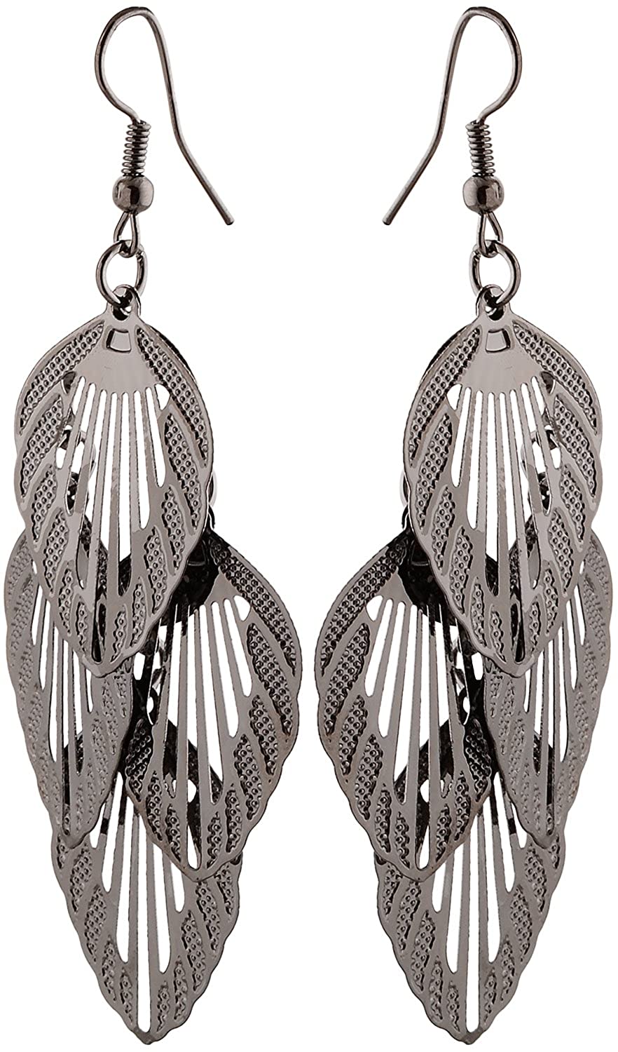 Anokhi Ada Silver Metal Drop and Dangle Earrings for Girls-AP-54