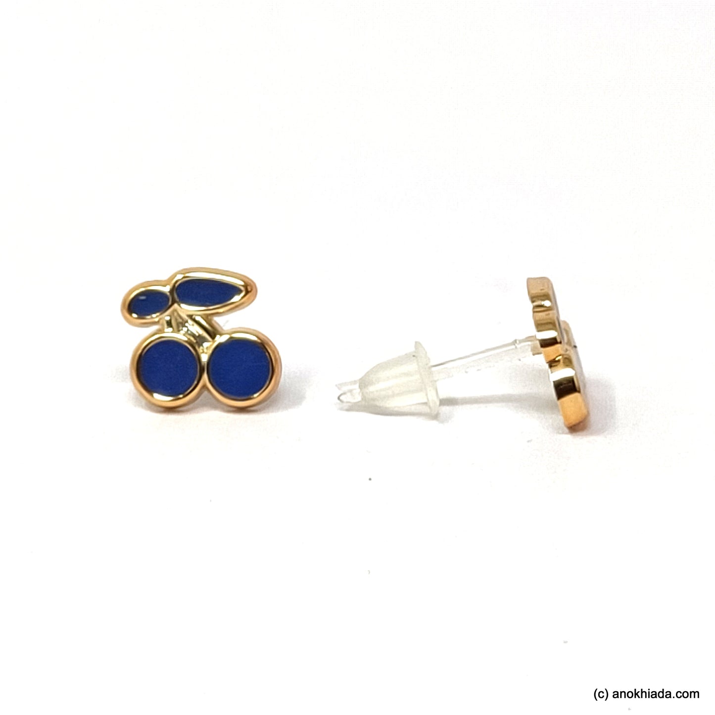 Anokhi Ada Violet Cherry Design Small Plastic Stud Earrings for Girls ( AR-18b)