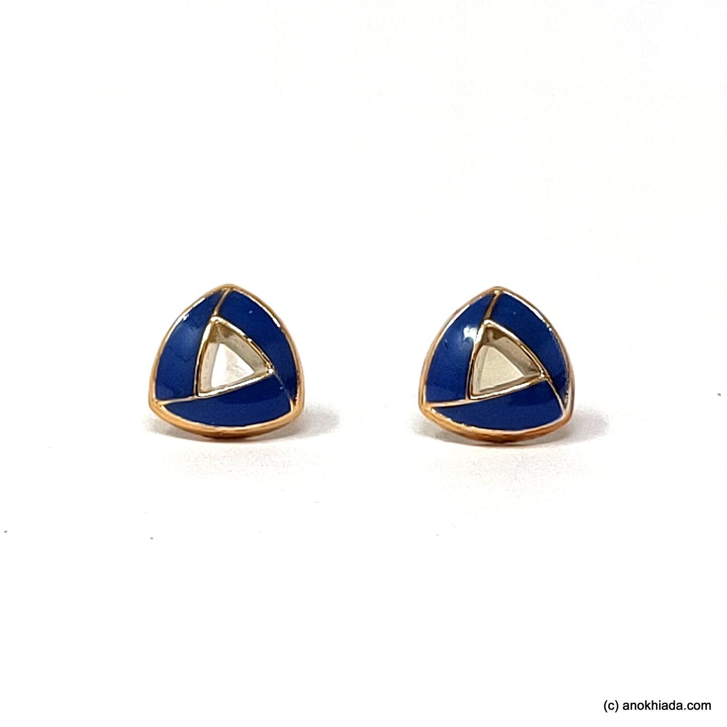Anokhi Ada Violet Triangular Design Small Plastic Stud Earrings for Girls ( AR-18k)