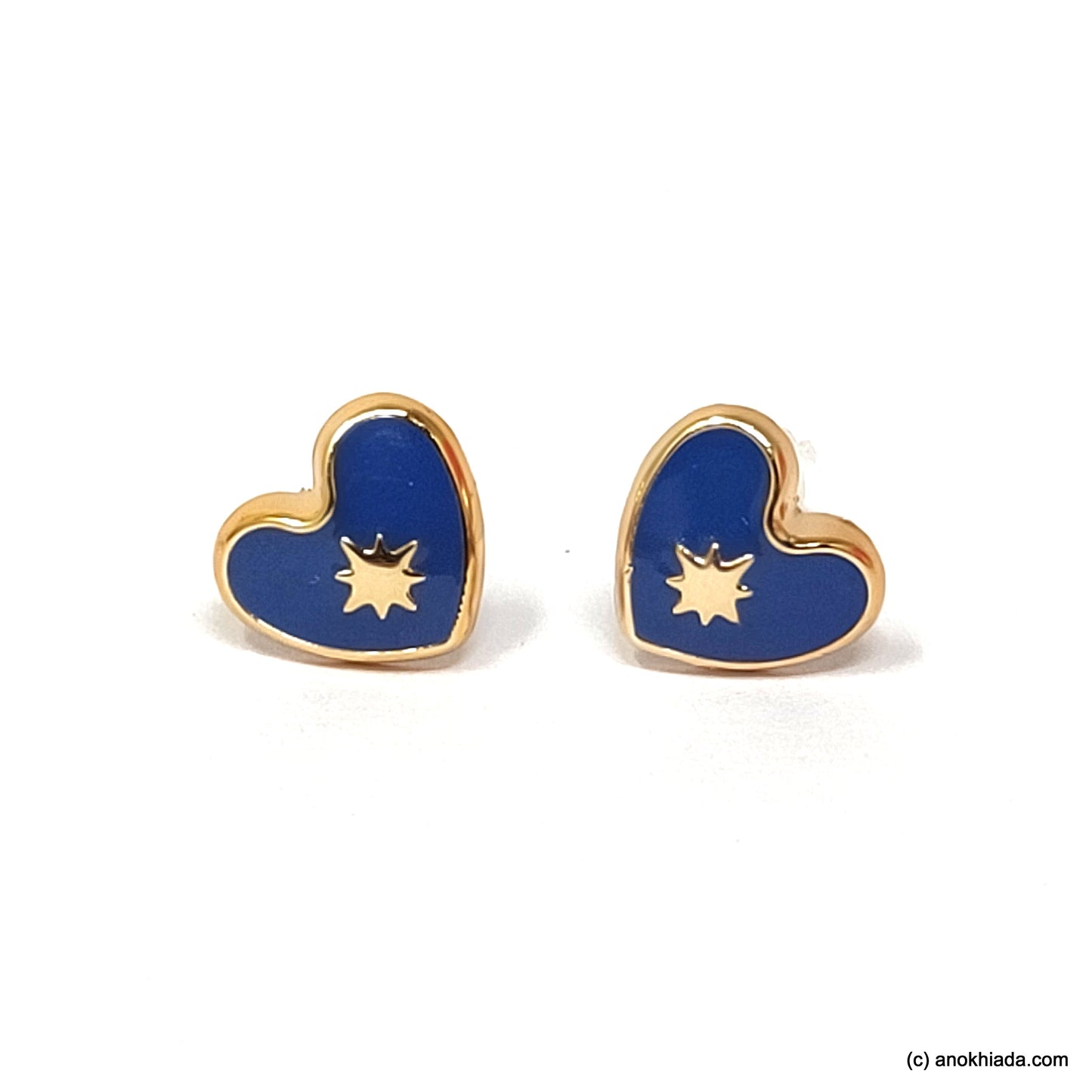 Anokhi Ada Violet Heart Shaped Small Plastic Stud Earrings for Girls ( AR-18o)