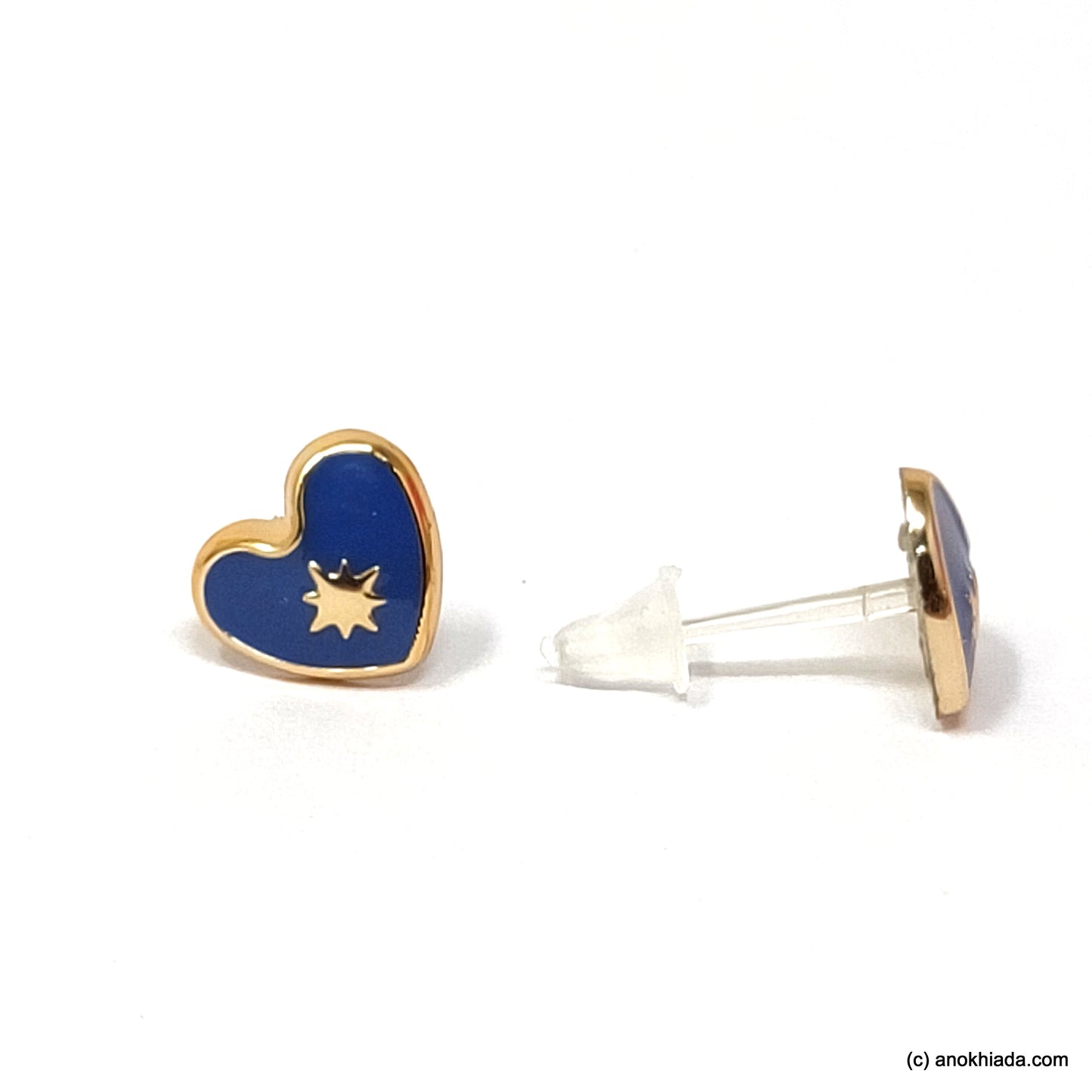 Anokhi Ada Violet Heart Shaped Small Plastic Stud Earrings for Girls ( AR-18o)