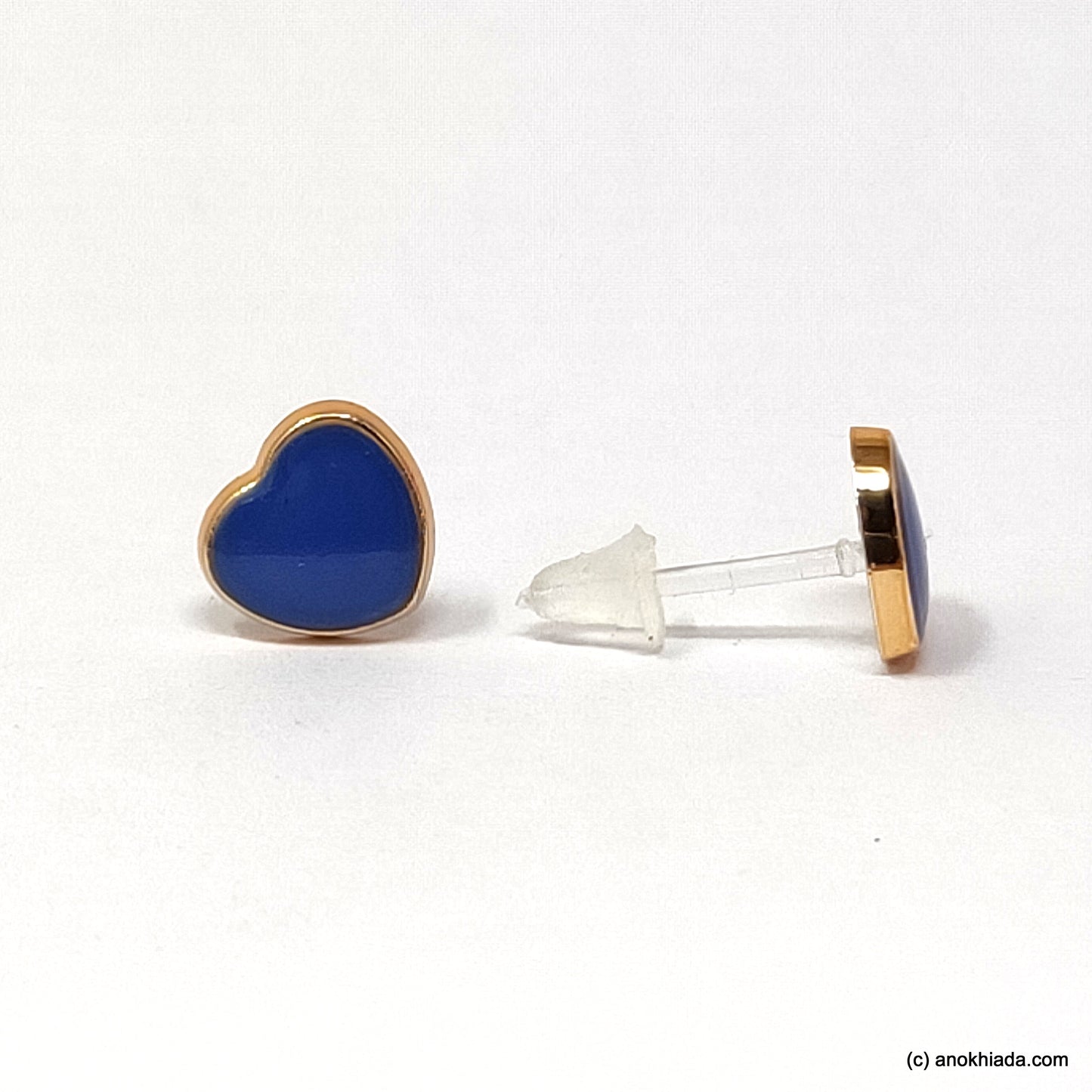 Anokhi Ada Violet Heart Shaped Small Plastic Stud Earrings for Girls ( AR-19b)