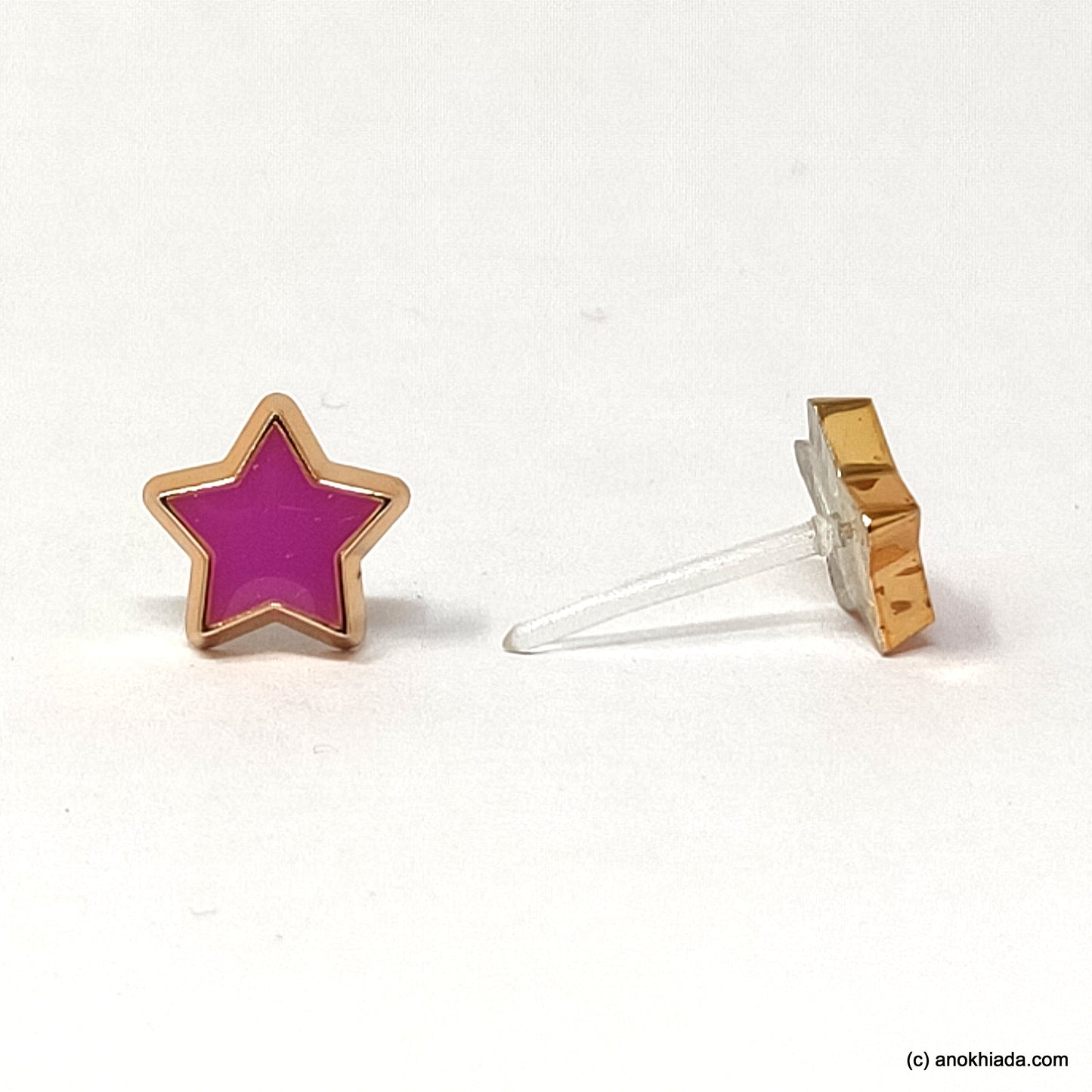 Anokhi Ada Purple Star Shaped Small Plastic Stud Earrings for Girls ( AR-20l)