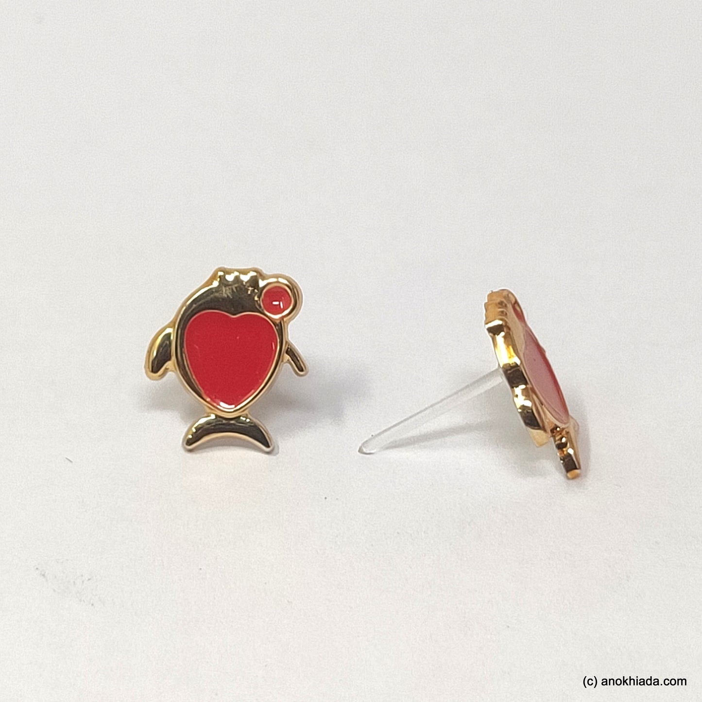 Anokhi Ada Red Small Fish Plastic Stud Earrings for Girls (AR-22e)