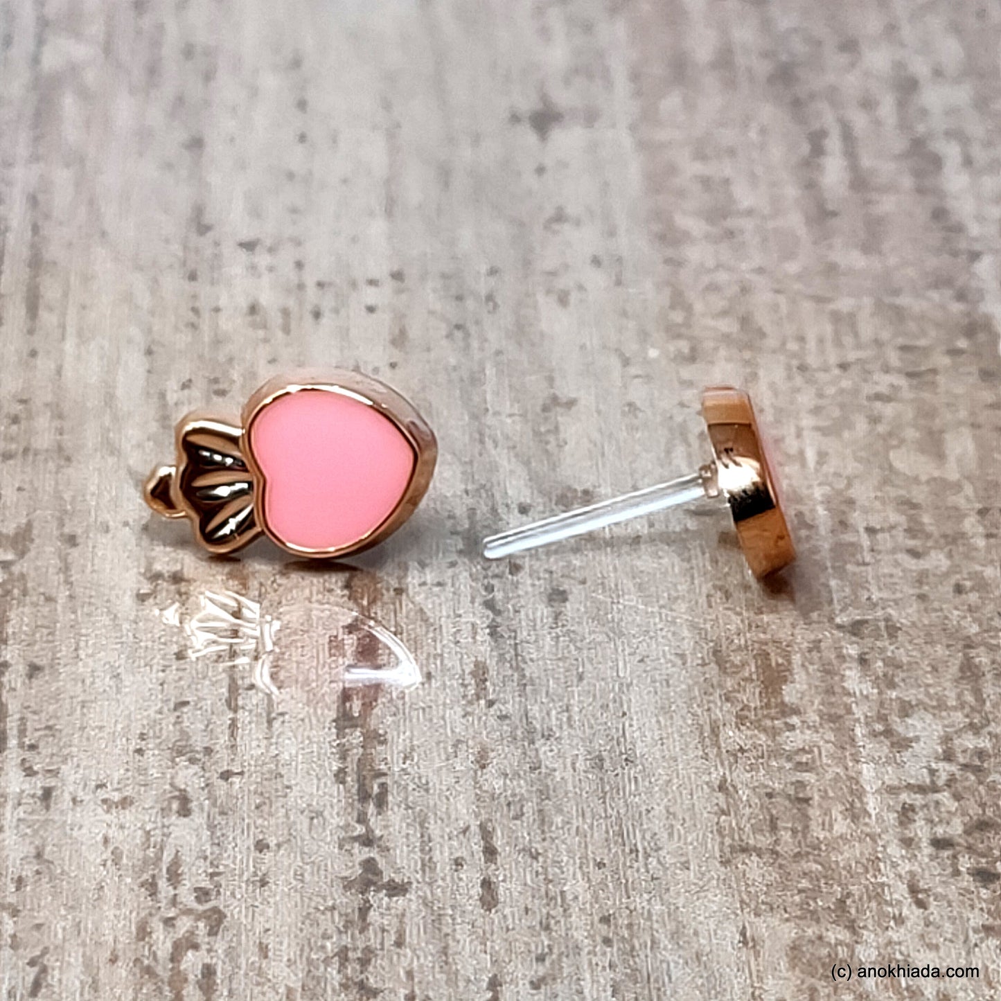 Anokhi Ada Pink Small Squid Plastic Stud Earrings for Girls (AR-22t)