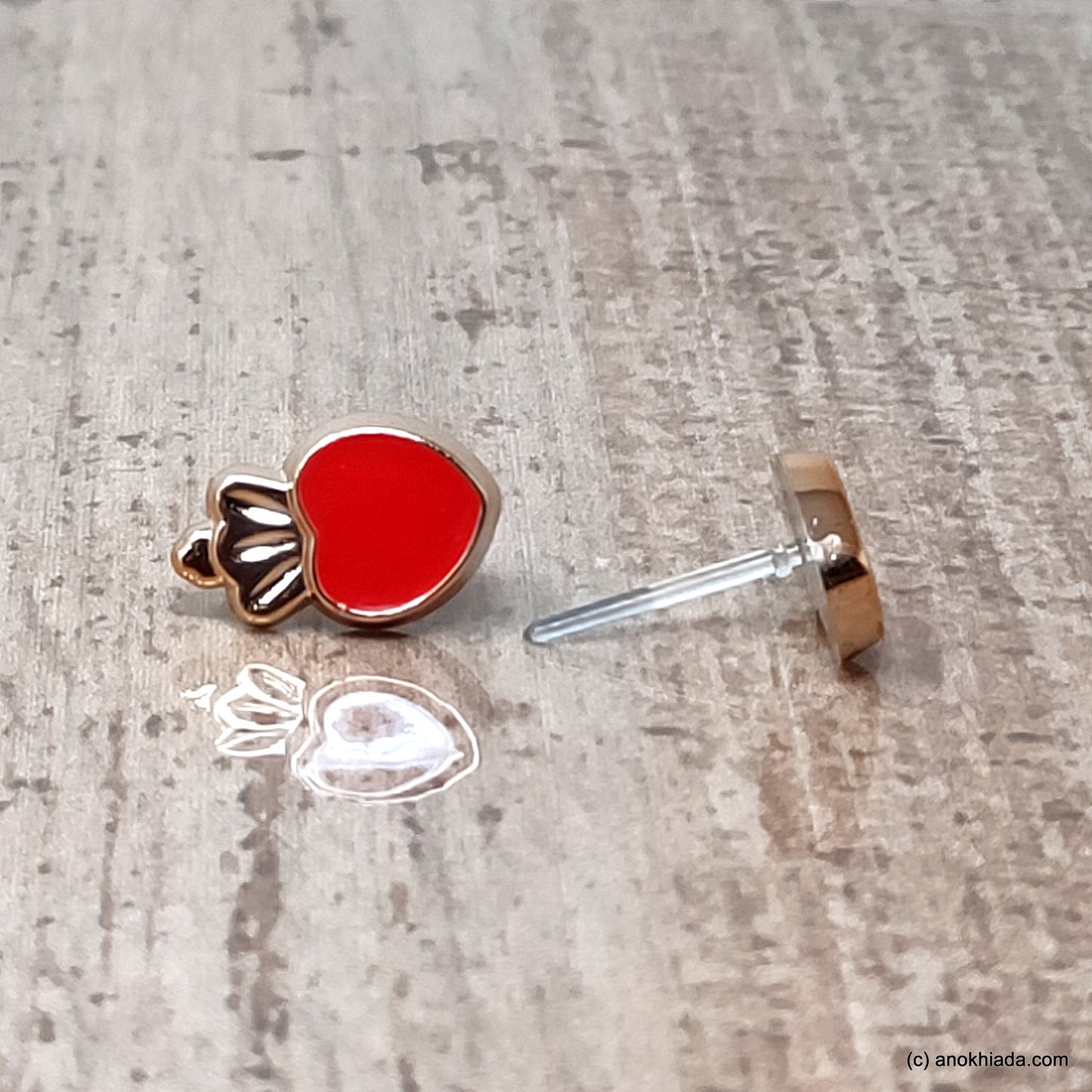 Anokhi Ada Red Small Squid Plastic Stud Earrings for Girls (AR-22w)