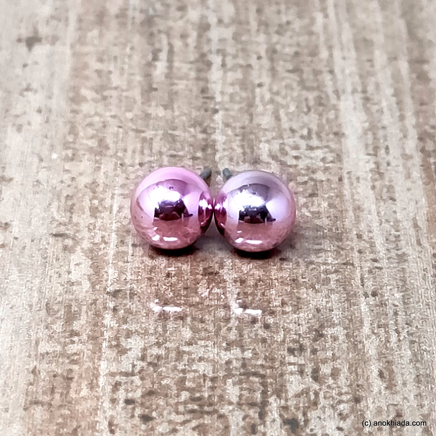 Anokhi Ada Round Small Plastic Stud Earrings for Girls ( Baby Pink, AR-23h)