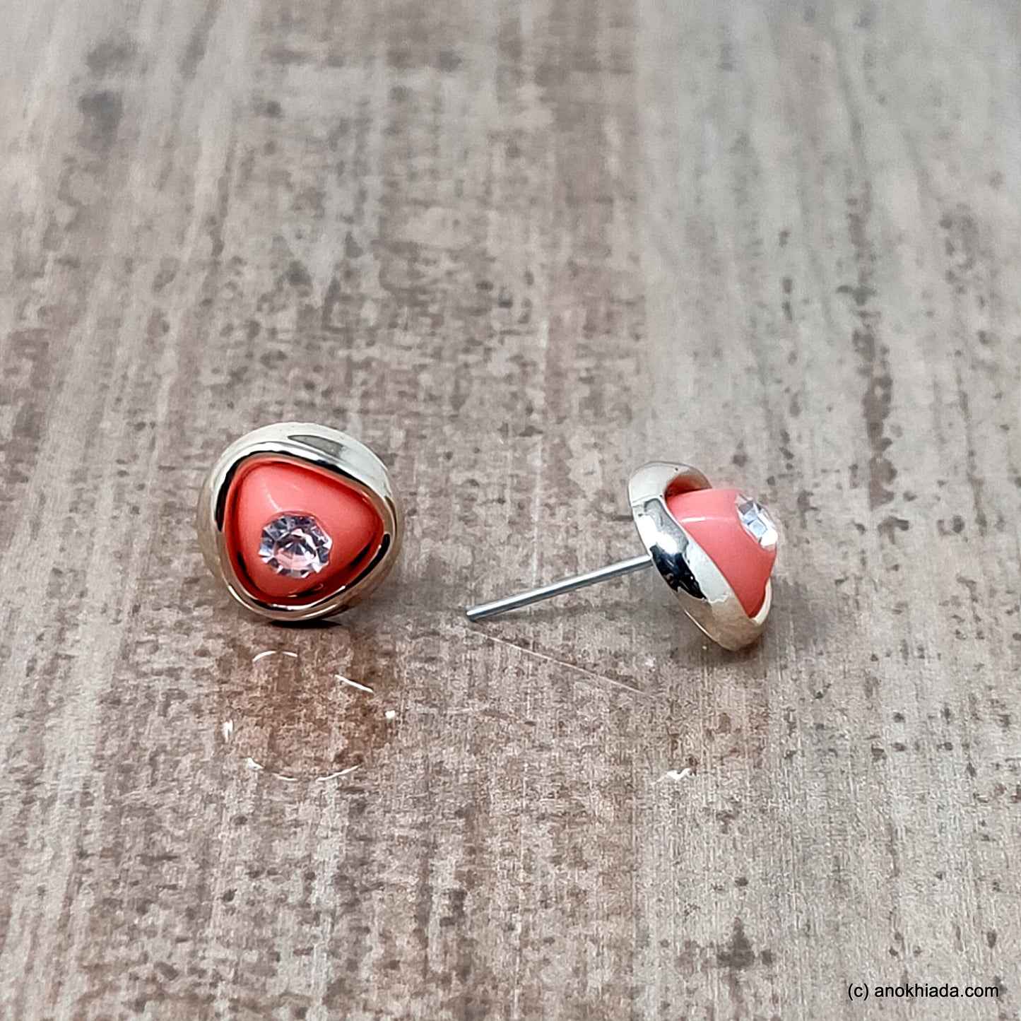 Anokhi Ada Small Round Plastic Stud Earrings for Girls ( Pink, AR-26h )