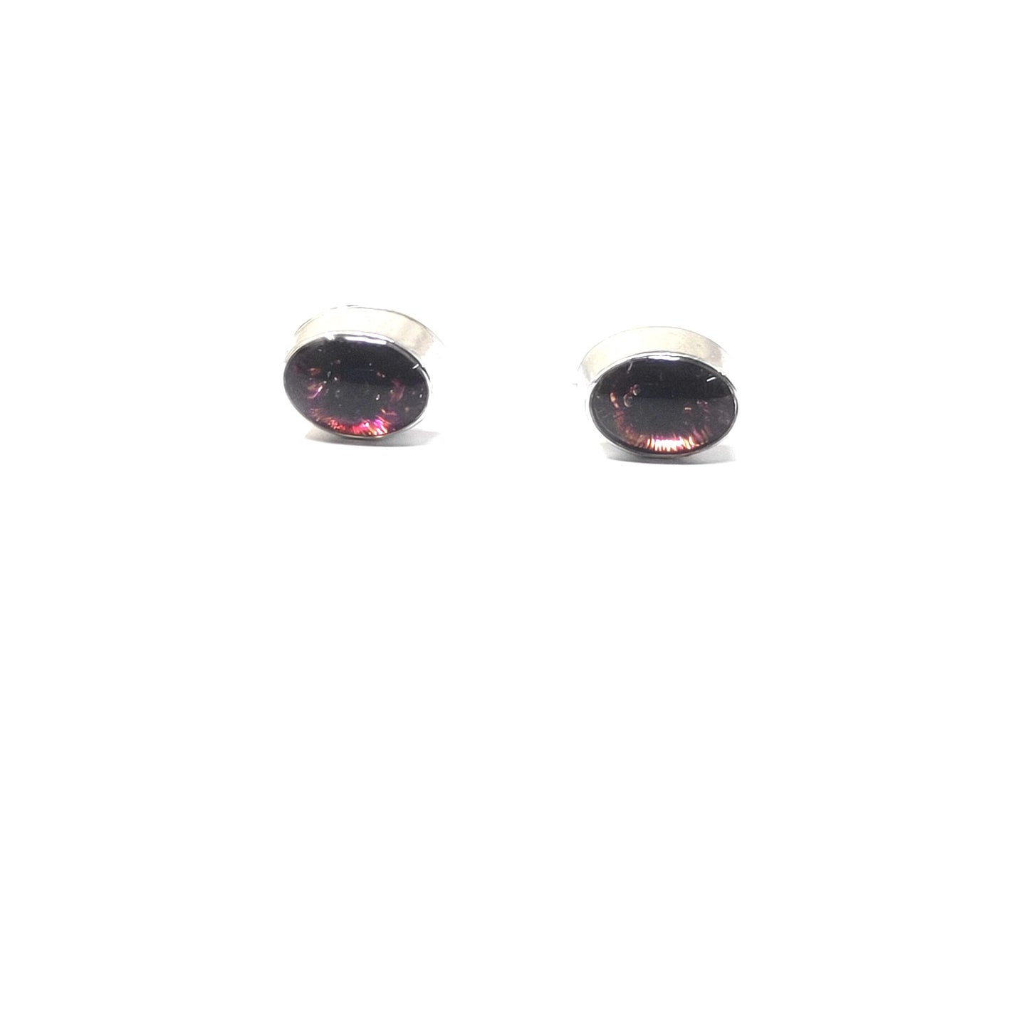 Anokhi Ada Maroon Small Oval Plastic Stud Earrings for Girls (AS-05D)