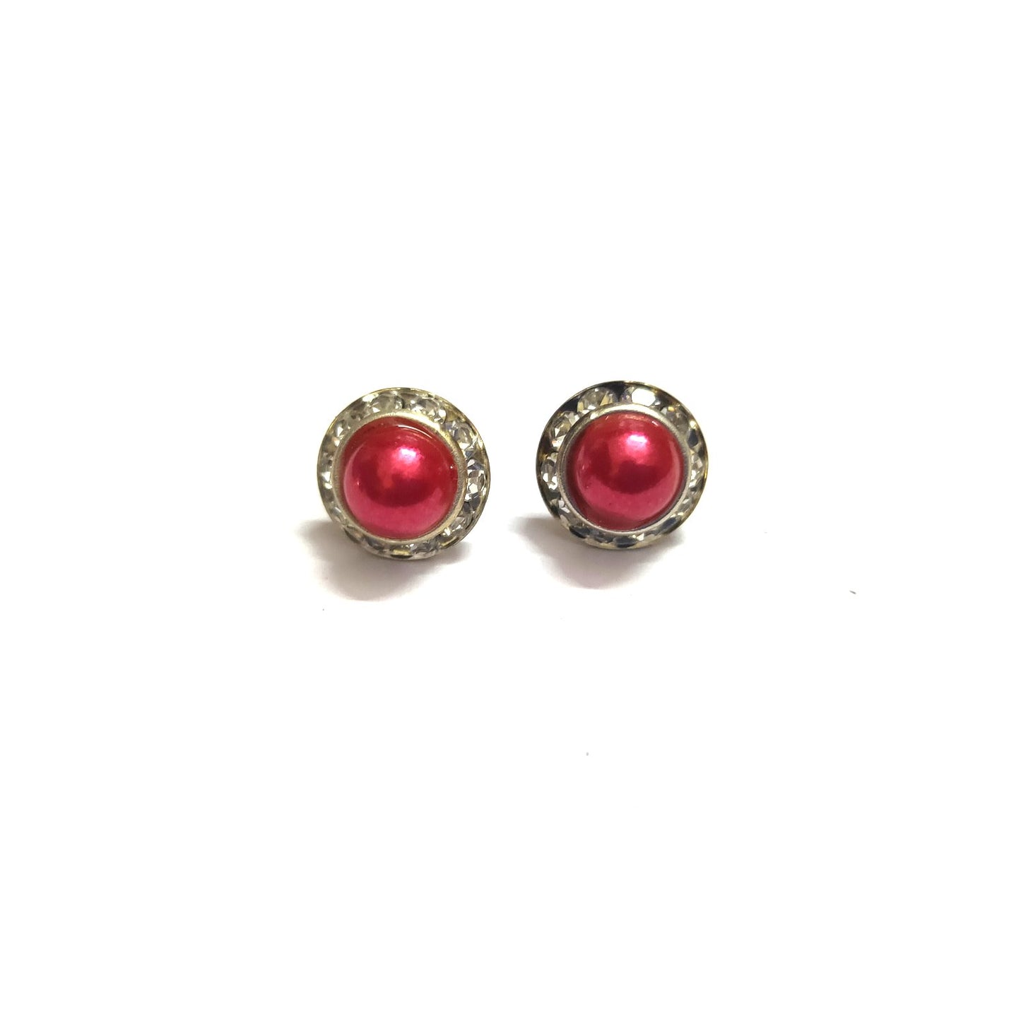 Anokhi Ada Fancy Small Round Stud Earrings for Girls ( Red, AS-06E )